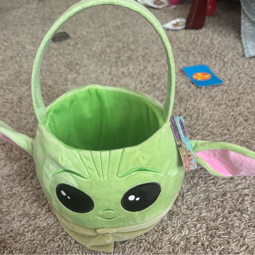 Disney Green and Pink Baby Yoda Basket